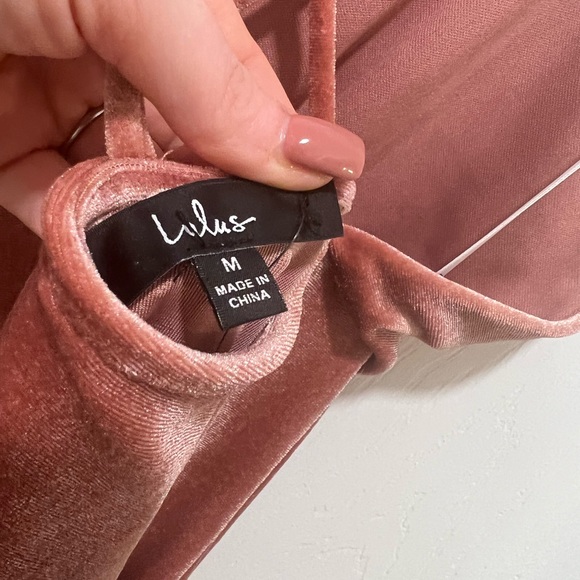 Lulus mauve velvet faux-wrap maxi dress - Picture 6 of 6